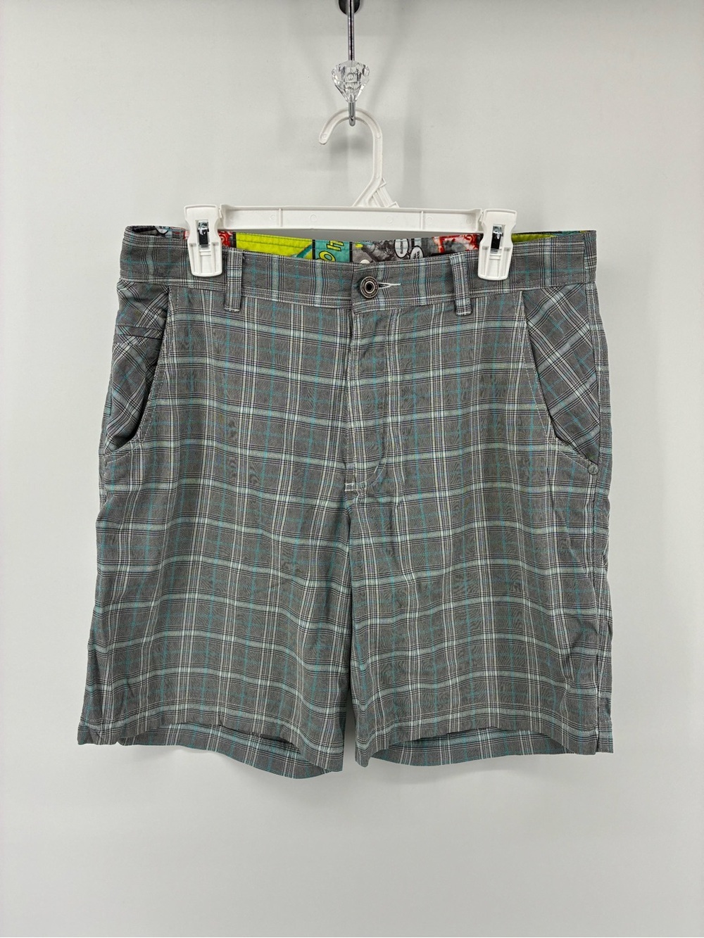 Men's Gray Plaid Shorts - Casual Everyday Style